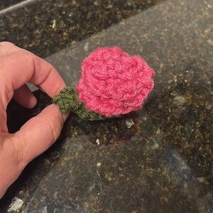 NWOT Knit Pink Flower Barrette